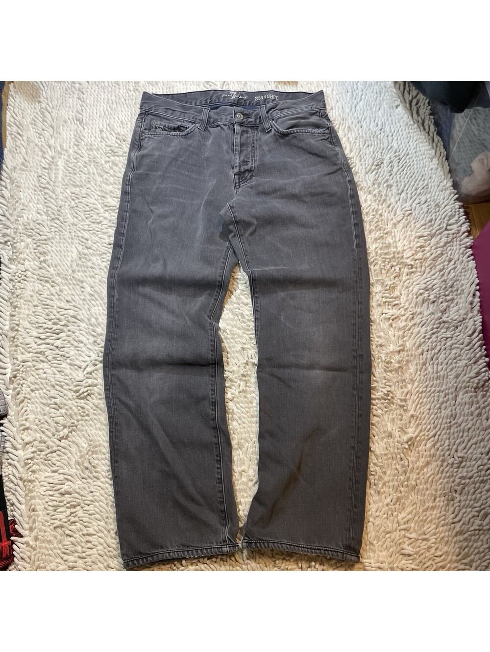 7 For All Mankind Standard Jeans Men's 32x30 Gray Denim Stretch Straight USA